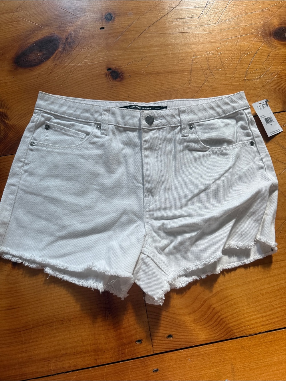 Volcom White Frayed Hem Denim Cutoff Shorts